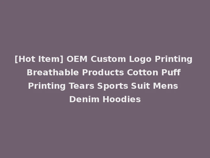 [Hot Item] OEM Custom Logo Printing Breathable Products Cotton Puff Printing Tears Sports Suit Mens Denim Hoodies