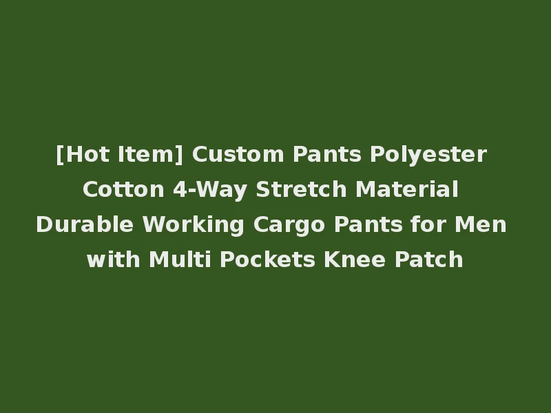 [Hot Item] Custom Pants Polyester Cotton 4-Way Stretch Material Durable Working Cargo Pants for Men with Multi Pockets Knee Patch