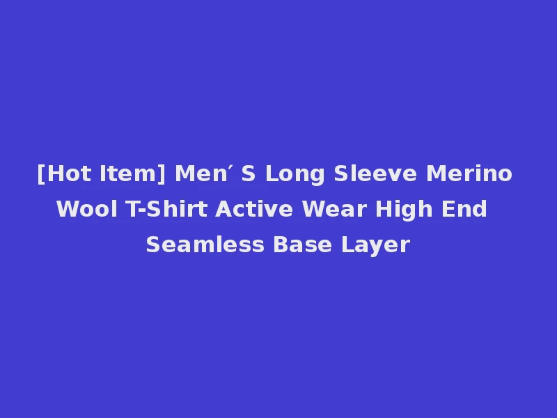 [Hot Item] Men′ S Long Sleeve Merino Wool T-Shirt Active Wear High End Seamless Base Layer