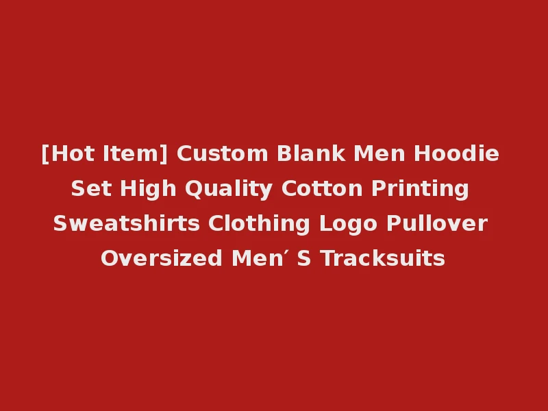 [Hot Item] Custom Blank Men Hoodie Set High Quality Cotton Printing Sweatshirts Clothing Logo Pullover Oversized Men′ S Tracksuits