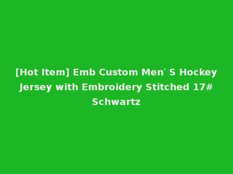 [Hot Item] Emb Custom Men′ S Hockey Jersey with Embroidery Stitched 17# Schwartz