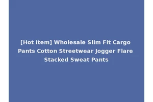 [Hot Item] Wholesale Slim Fit Cargo Pants Cotton Streetwear Jogger Flare Stacked Sweat Pants