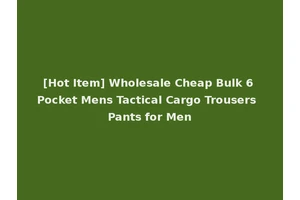 [Hot Item] Wholesale Cheap Bulk 6 Pocket Mens Tactical Cargo Trousers Pants for Men