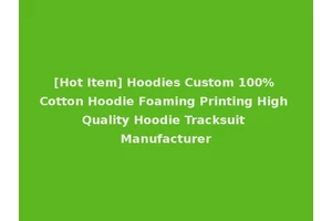 [Hot Item] Hoodies Custom 100% Cotton Hoodie Foaming Printing High Quality Hoodie Tracksuit Manufacturer