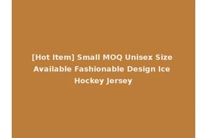 [Hot Item] Small MOQ Unisex Size Available Fashionable Design Ice Hockey Jersey