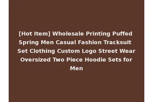 [Hot Item] Wholesale Printing Puffed Spring Men Casual Fashion Tracksuit Set Clothing Custom Logo Street Wear Oversized Two Piece Hoodie Sets for Men