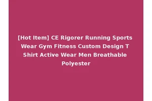 [Hot Item] CE Rigorer Running Sports Wear Gym Fitness Custom Design T Shirt Active Wear Men Breathable Polyester