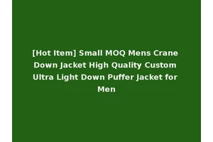 [Hot Item] Small MOQ Mens Crane Down Jacket High Quality Custom Ultra Light Down Puffer Jacket for Men