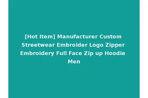 [Hot Item] Manufacturer Custom Streetwear Embroider Logo Zipper Embroidery Full Face Zip up Hoodie Men