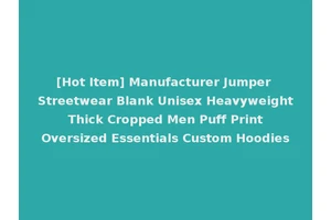 [Hot Item] Manufacturer Jumper Streetwear Blank Unisex Heavyweight Thick Cropped Men Puff Print Oversized Essentials Custom Hoodies
