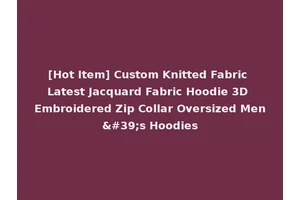 [Hot Item] Custom Knitted Fabric Latest Jacquard Fabric Hoodie 3D Embroidered Zip Collar Oversized Men's Hoodies