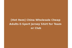 [Hot Item] China Wholesale Cheap Adults E-Sport Jersey Shirt for Team or Club
