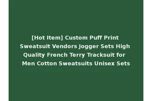 [Hot Item] Custom Puff Print Sweatsuit Vendors Jogger Sets High Quality French Terry Tracksuit for Men Cotton Sweatsuits Unisex Sets