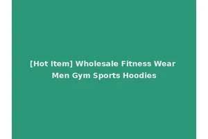 [Hot Item] Wholesale Fitness Wear Men Gym Sports Hoodies