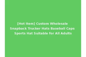 [Hot Item] Custom Wholesale Snapback Trucker Hats Baseball Caps Sports Hat Suitable for All Adults