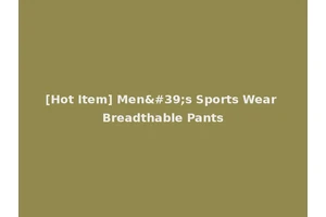 [Hot Item] Men's Sports Wear Breadthable Pants