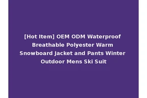 [Hot Item] OEM ODM Waterproof Breathable Polyester Warm Snowboard Jacket and Pants Winter Outdoor Mens Ski Suit