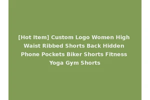 [Hot Item] Custom Logo Women High Waist Ribbed Shorts Back Hidden Phone Pockets Biker Shorts Fitness Yoga Gym Shorts