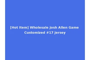 [Hot Item] Wholesale Josh Allen Game Customized #17 Jersey