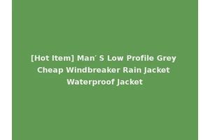 [Hot Item] Man′ S Low Profile Grey Cheap Windbreaker Rain Jacket Waterproof Jacket