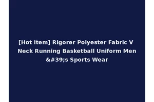 [Hot Item] Rigorer Polyester Fabric V Neck Running Basketball Uniform Men's Sports Wear