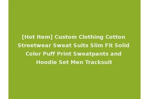 [Hot Item] Custom Clothing Cotton Streetwear Sweat Suits Slim Fit Solid Color Puff Print Sweatpants and Hoodie Set Men Tracksuit