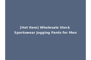 [Hot Item] Wholesale Stock Sportswear Jogging Pants for Men