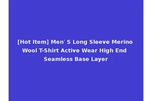 [Hot Item] Men′ S Long Sleeve Merino Wool T-Shirt Active Wear High End Seamless Base Layer