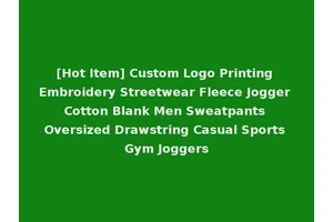 [Hot Item] Custom Logo Printing Embroidery Streetwear Fleece Jogger Cotton Blank Men Sweatpants Oversized Drawstring Casual Sports Gym Joggers