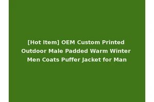 [Hot Item] OEM Custom Printed Outdoor Male Padded Warm Winter Men Coats Puffer Jacket for Man