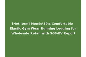 [Hot Item] Men's Comfortable Elastic Gym Wear Running Legging for Wholesale Retail with SGS/BV Report