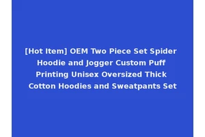 [Hot Item] OEM Two Piece Set Spider Hoodie and Jogger Custom Puff Printing Unisex Oversized Thick Cotton Hoodies and Sweatpants Set
