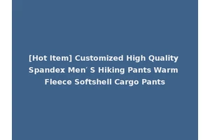 [Hot Item] Customized High Quality Spandex Men′ S Hiking Pants Warm Fleece Softshell Cargo Pants
