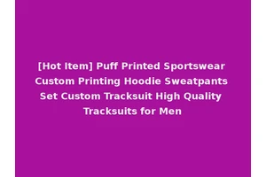 [Hot Item] Puff Printed Sportswear Custom Printing Hoodie Sweatpants Set Custom Tracksuit High Quality Tracksuits for Men