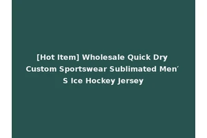 [Hot Item] Wholesale Quick Dry Custom Sportswear Sublimated Men′ S Ice Hockey Jersey