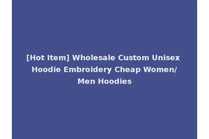 [Hot Item] Wholesale Custom Unisex Hoodie Embroidery Cheap Women/Men Hoodies