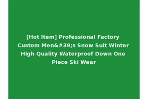 [Hot Item] Professional Factory Custom Men's Snow Suit Winter High Quality Waterproof Down One Piece Ski Wear