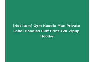 [Hot Item] Gym Hoodie Men Private Label Hoodies Puff Print Y2K Zipup Hoodie