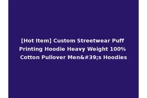 [Hot Item] Custom Streetwear Puff Printing Hoodie Heavy Weight 100% Cotton Pullover Men's Hoodies
