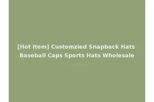[Hot Item] Customzied Snapback Hats Baseball Caps Sports Hats Wholesale