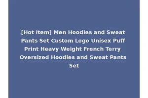 [Hot Item] Men Hoodies and Sweat Pants Set Custom Logo Unisex Puff Print Heavy Weight French Terry Oversized Hoodies and Sweat Pants Set