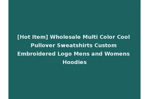 [Hot Item] Wholesale Multi Color Cool Pullover Sweatshirts Custom Embroidered Logo Mens and Womens Hoodies