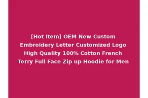 [Hot Item] OEM New Custom Embroidery Letter Customized Logo High Quality 100% Cotton French Terry Full Face Zip up Hoodie for Men