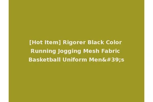 [Hot Item] Rigorer Black Color Running Jogging Mesh Fabric Basketball Uniform Men's