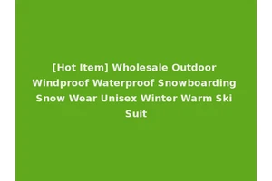 [Hot Item] Wholesale Outdoor Windproof Waterproof Snowboarding Snow Wear Unisex Winter Warm Ski Suit