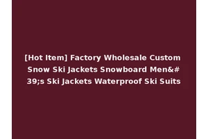 [Hot Item] Factory Wholesale Custom Snow Ski Jackets Snowboard Men's Ski Jackets Waterproof Ski Suits