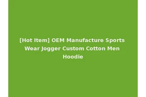 [Hot Item] OEM Manufacture Sports Wear Jogger Custom Cotton Men Hoodie