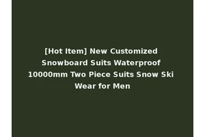 [Hot Item] New Customized Snowboard Suits Waterproof 10000mm Two Piece Suits Snow Ski Wear for Men