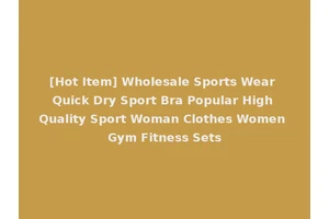 [Hot Item] Wholesale Sports Wear Quick Dry Sport Bra Popular High Quality Sport Woman Clothes Women Gym Fitness Sets