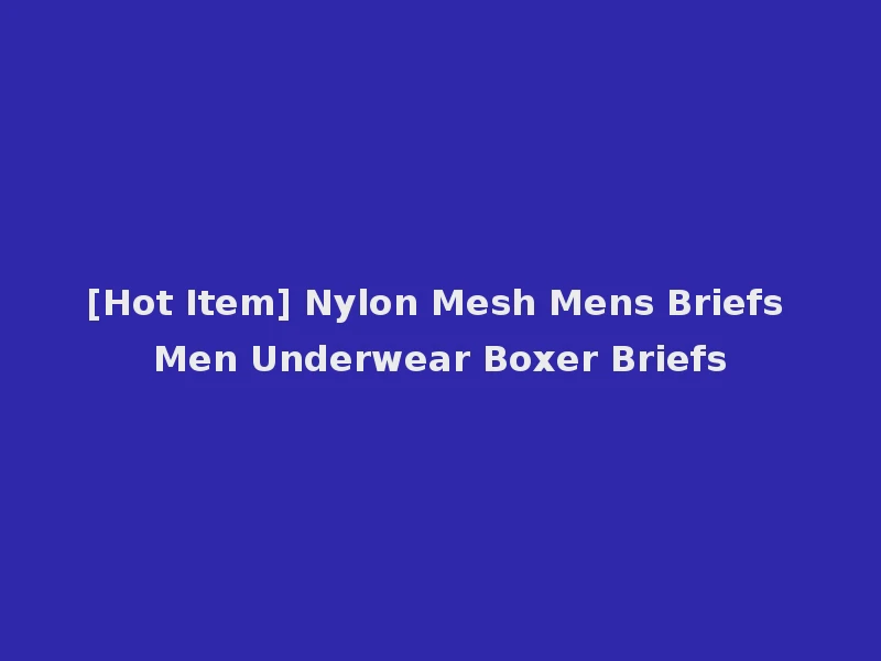 [Hot Item] Nylon Mesh Mens Briefs Men Underwear Boxer Briefs